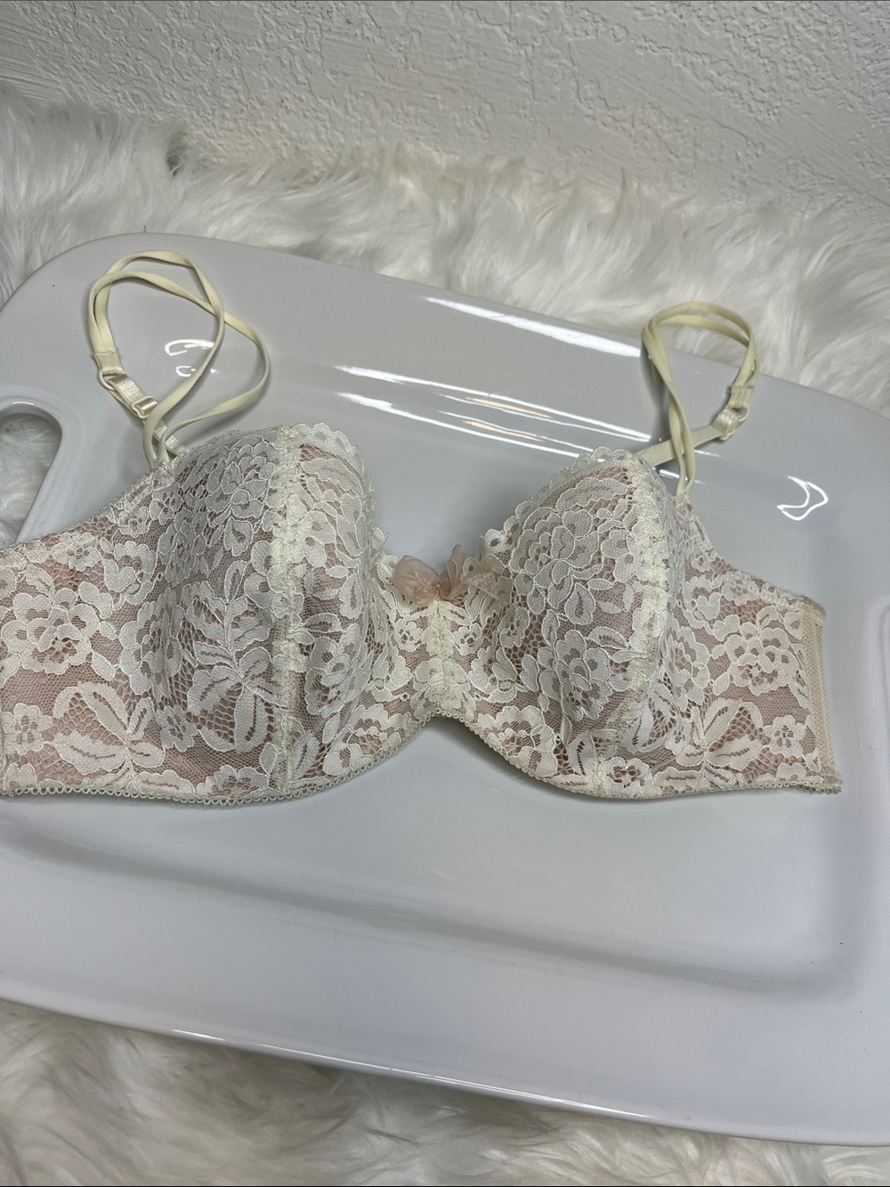Sheer Lace Balconette Bra in Ivory - Feminine Support